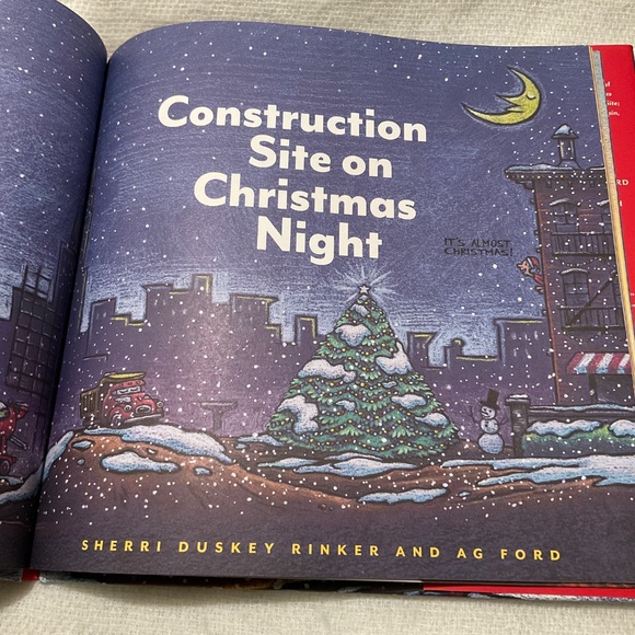 Construction Site On Christmas Night Hardcover Children’s Book - Picture 4 of 9